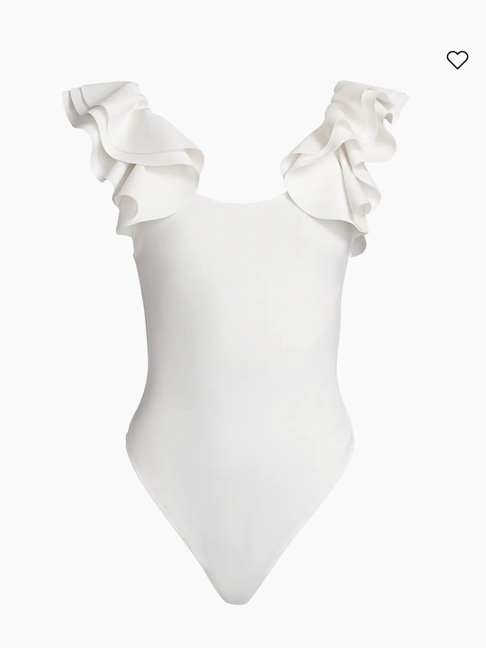 Off White Alice + Olivia White Ruffle-Shoulder Bodysuit